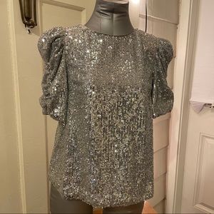 Anthropologie Sequin Ruffle Top 309